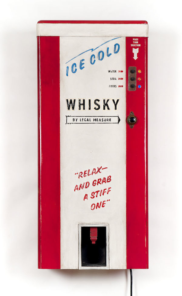 Ice Cold Whiskey Machine, 2013, Latex and gold leaf on plaster and wood, 40 x 18 x 10". Courtesy of C24 Gallery.