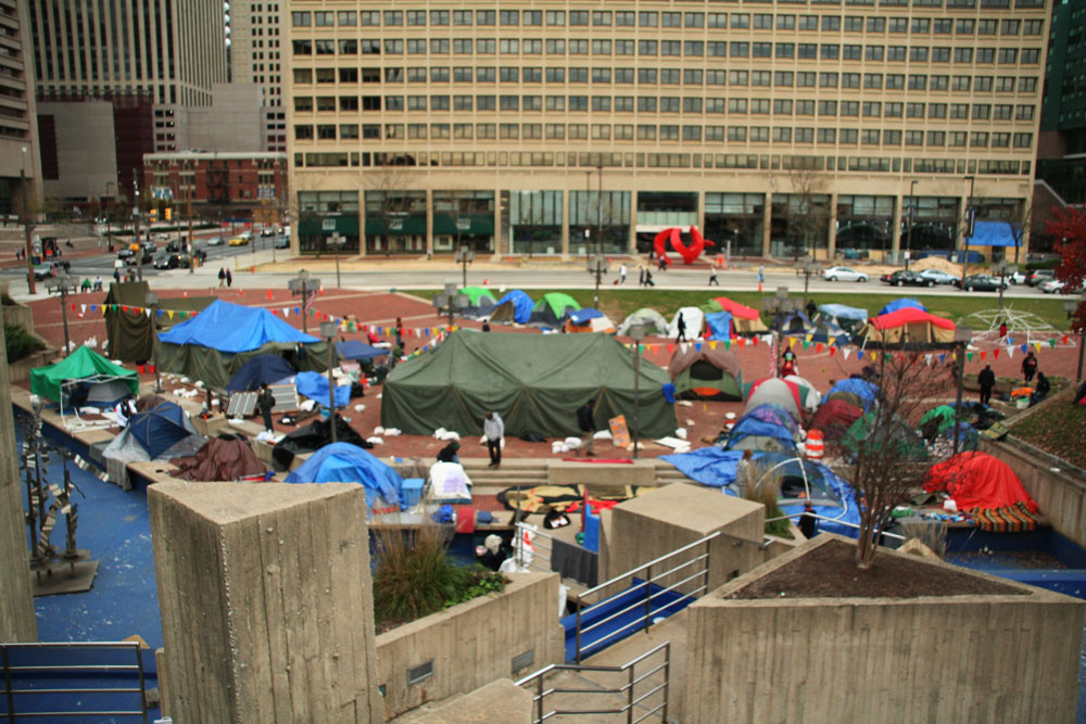 Occupy Baltimore Protests in McKeldin Plaza