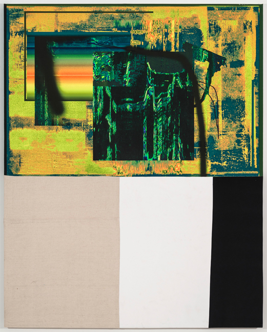 Chris Dorland Untitled (scanners), 2015 digital ink, vinyl, linen, stretcher bars 60x 48 in.