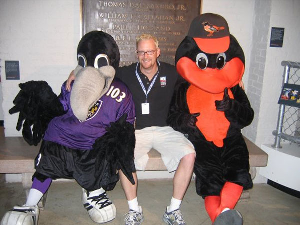 GREGG-and-mascots-at-Sports-Legends-at-Camden-Yards-2005-1