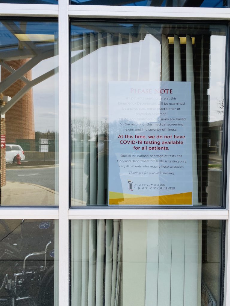 The sign at St. Joseph's Hospital ER